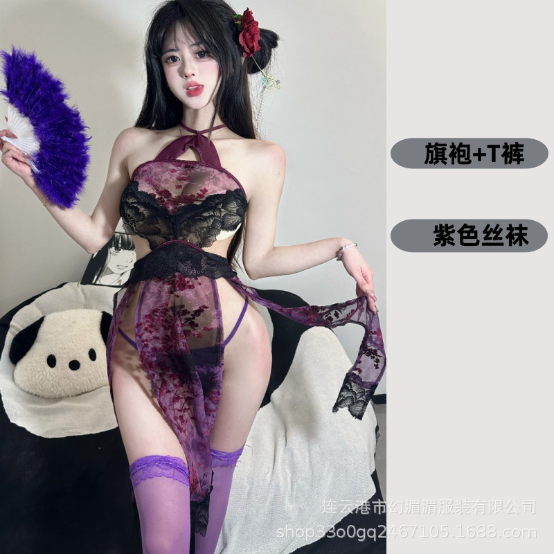 보라색+보라색 스타킹