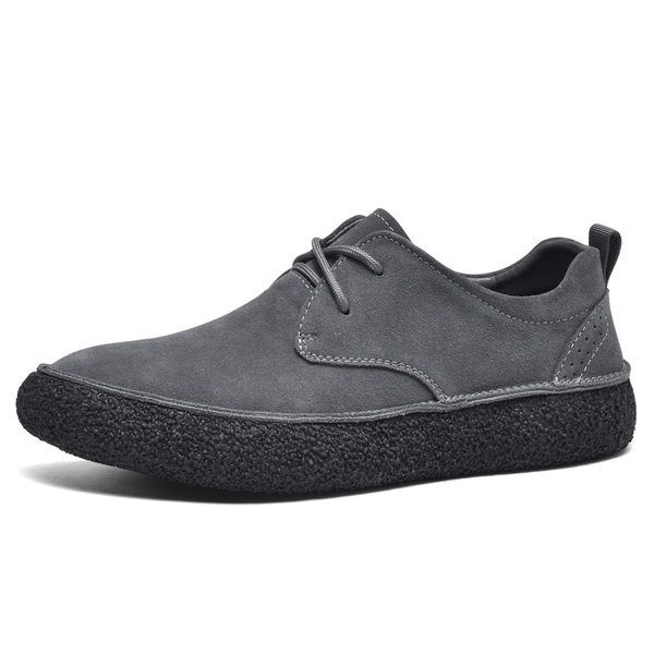 Giày sneaker nam cổ thấp da lộn phối lưới, đế dày — 2307 ren màu xám, 2307 ren nâu, 2307 ren đen, ren 2307m màu