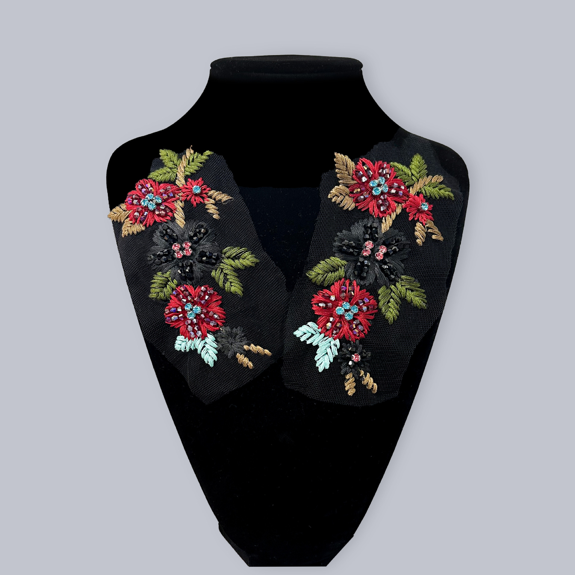 Decoración bordada hecha a mano hilo de malla de cristal encaje perlas pegatinas de tela hecha a mano coser sin adhesivo de espalda accesorios de decoración de ropa