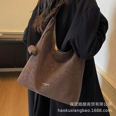 复古托特包女大容量2025新款秋冬季百搭简约单肩包休闲上班通勤包