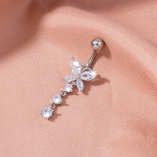 亞馬遜eBay熱肚臍釘創意蝴蝶鋯石臍扣臍環個性穿刺飾品