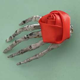 亡灵节派对装饰玫瑰骷髅手爪发卡服装搭配发夹哥特风配饰道具发饰