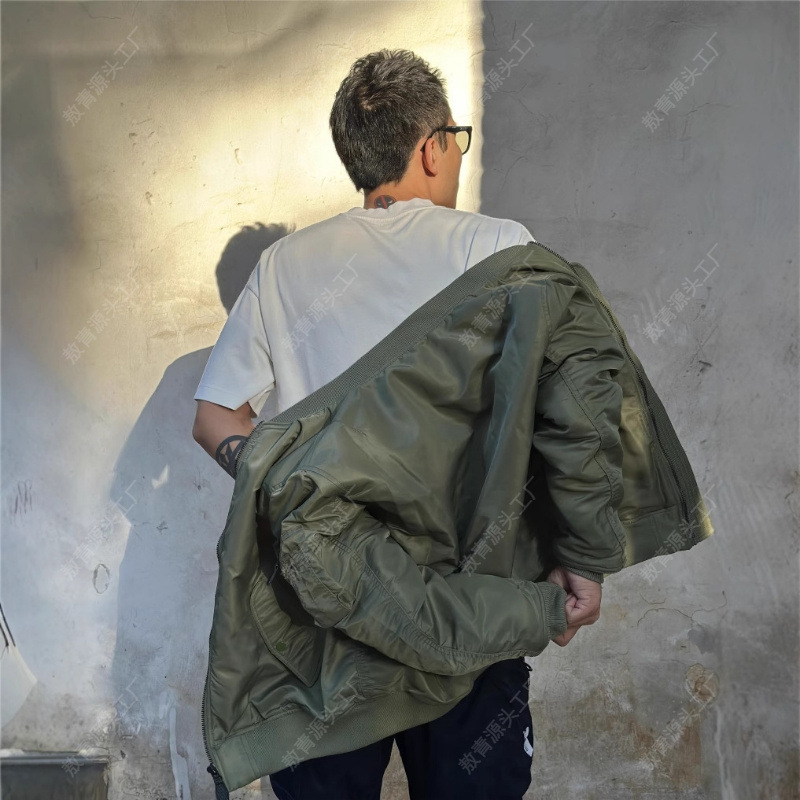 Ma1経典飛行ジャケット純色綿服男女カップルモデル軍事風綿服野球服両面春秋冬|undefined