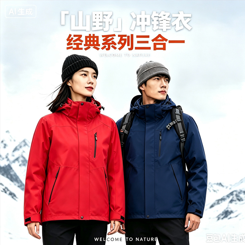 【Classic 2.0】 | Down Version】Tmall Bo Outdoor 3-in-1 Jacket with Detachable Fleece Inner Layer for Mountaineering
