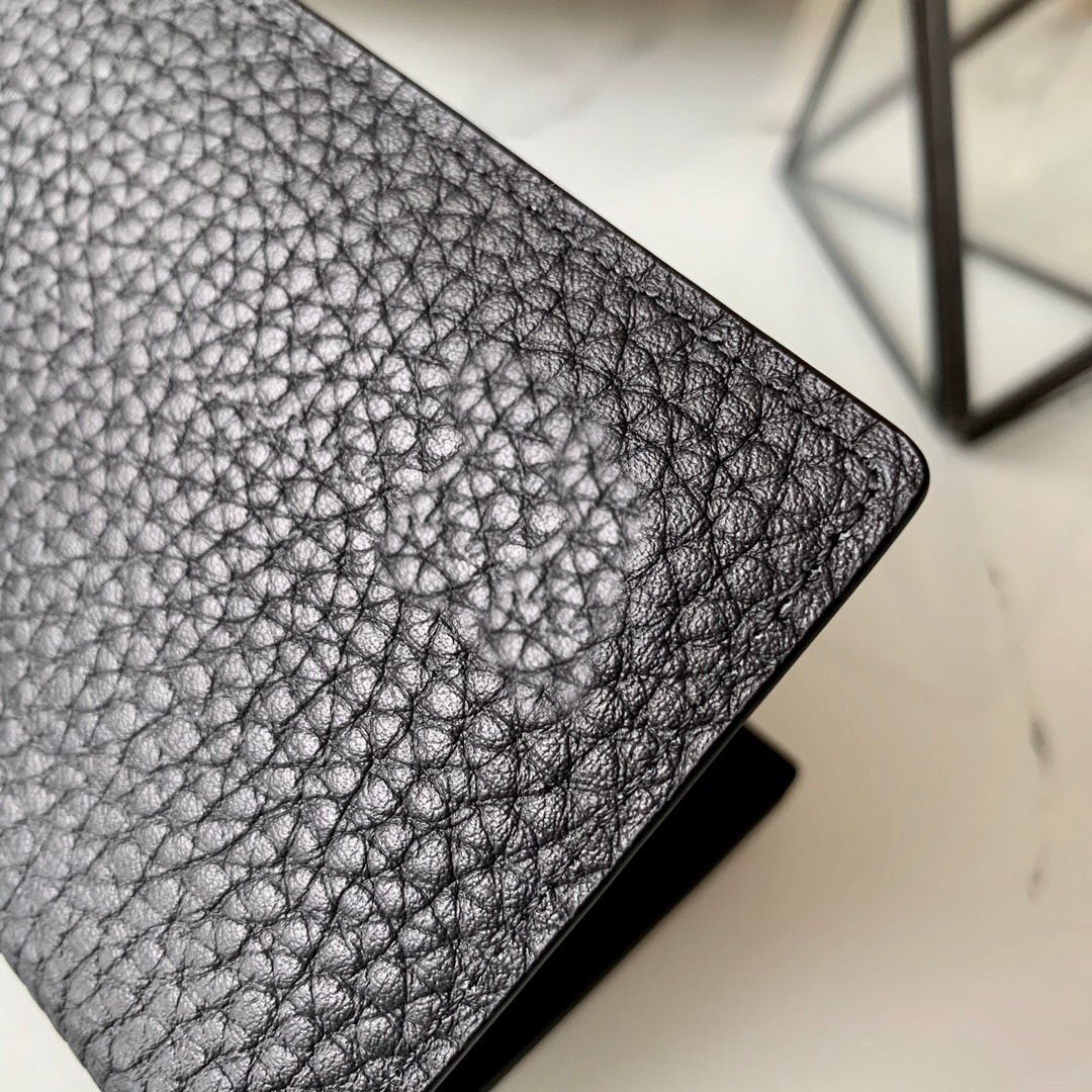 Portefeuille homme en cuir de vachette souple, pliable horizontal, style papa, avec technologie NFC et finition acier de haute qualité._voghion.com