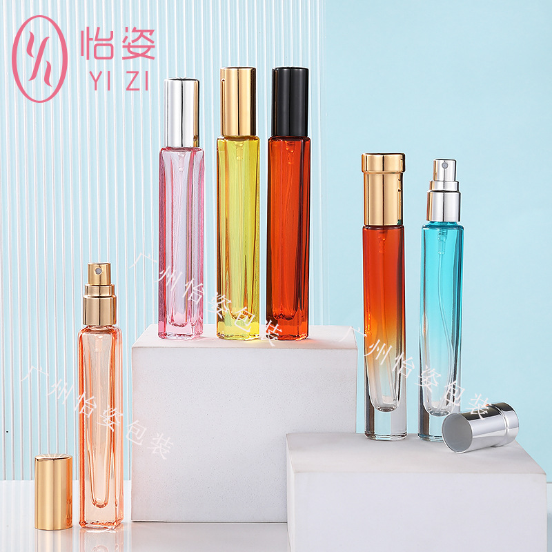 现货圆形香水瓶10ml毫升方型香水分装瓶空瓶玻璃瓶厚底瓶瓶子