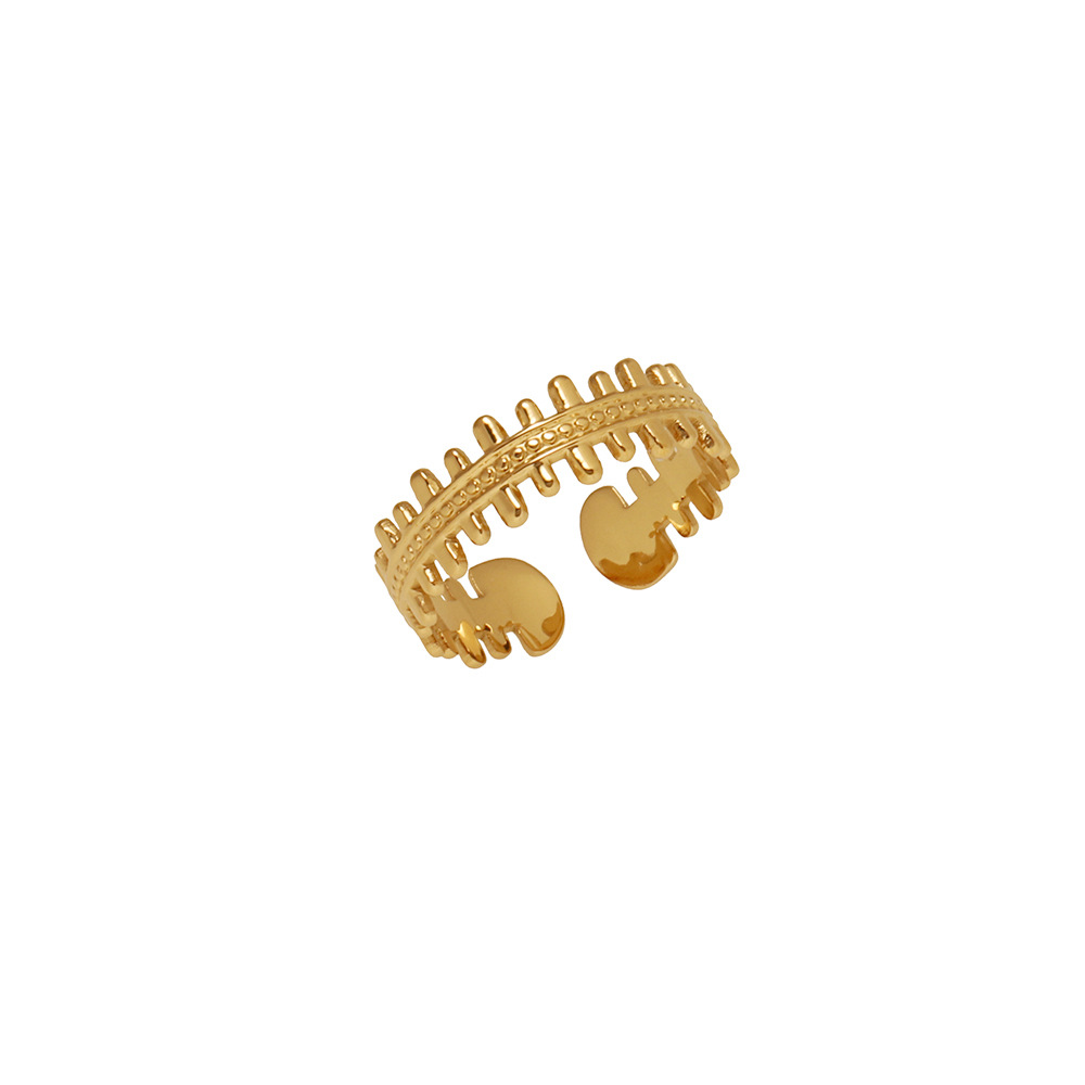 4g Weight Real Gold Plated Plating Material Open Rings Classification Adjustable Ring Size 1 Piece Quantity Daily Occasion 304 Stainless Steel Material Geometric Pattern Women's Gender Ethnic Style, Simple Style Style Waterproof Non Tarnish, Hollow Out Craft Real Gold Plated Geometric 304 Stainless Steel Ethnic Style Simple Style Waterproof Non Tarnish Open Rings 无