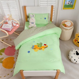 2025 New Pure Cotton Embroidered Kindergarten Quilt Three-Piece Set Kidsren's Nap Quilt Bedding Treasure