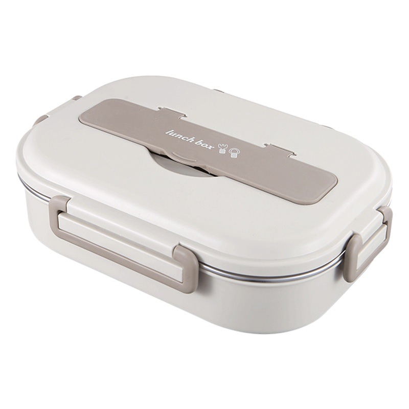 Lonchera rectangular de acero inoxidable 304, apta para usar en un horno microondas, lonchera para estudiantes con compartimentos, caja para entrega de comidas y caja de aislamiento.