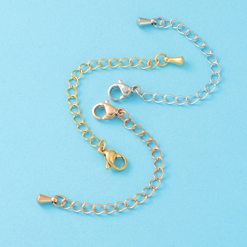 New new stainless steel chain jewelry accessories DIY double-head hanging lobster clasp small tail pendant tail chain