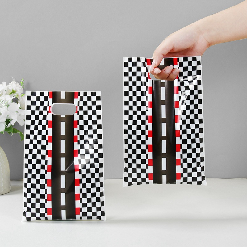 赛车主题派对礼品袋卡通手提回礼袋塑料糖果袋生日派对装饰手提袋