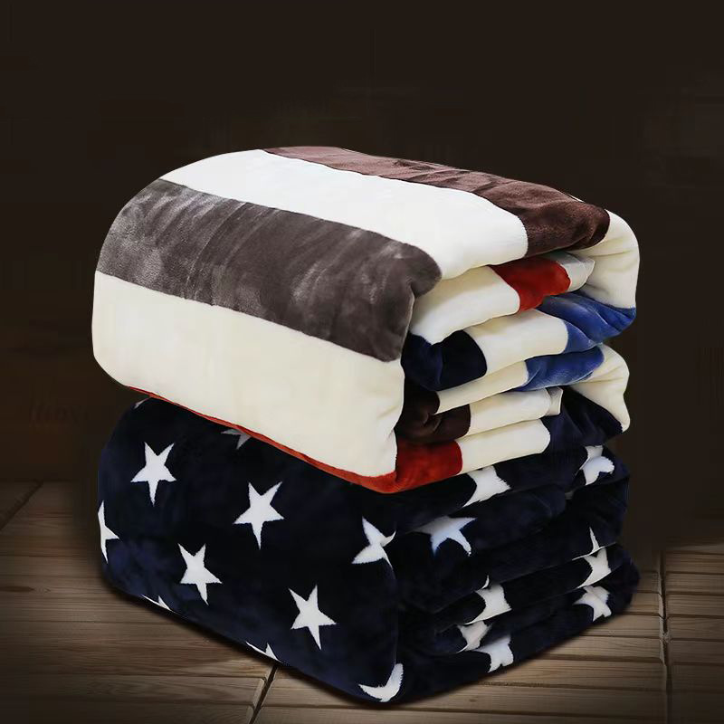 冬天毛毯床单加厚毯子学生宿舍办公午休珊瑚绒法兰绒礼品礼盒福利