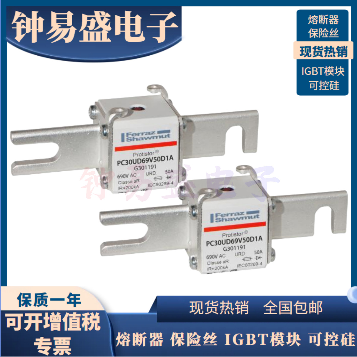 全新罗兰熔断器PC30UD69V250D1A X300124/PC30UD69V250TF Y300056