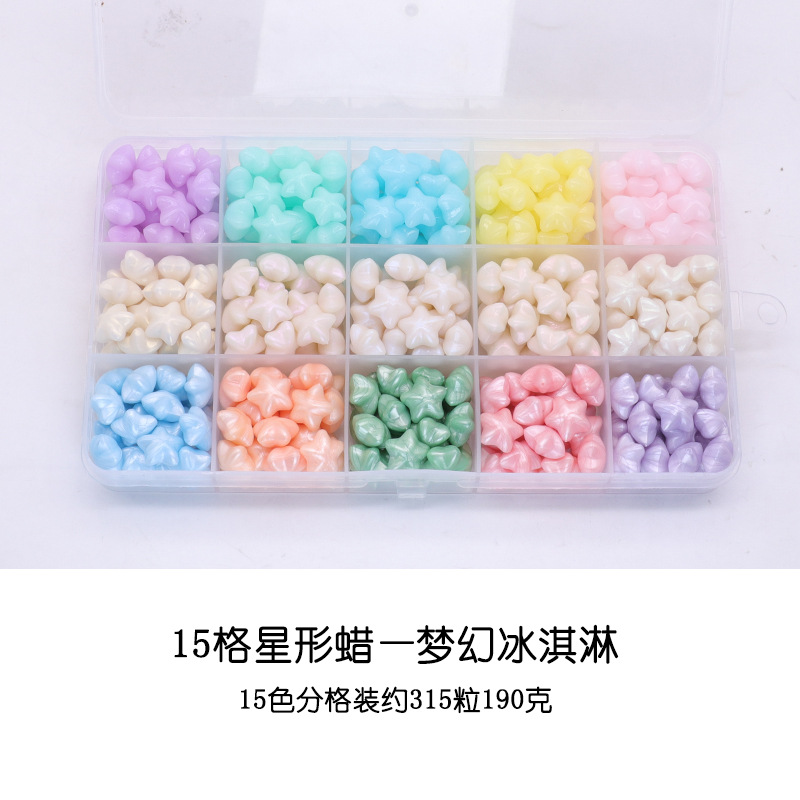 Juego de Perlas de Cera para Sellos de Estrella, 24 Rejillas, Serie de Colores Macaron, Perlas de Cera para Sellos de Pentagrama Baratas, Colores Mezclados