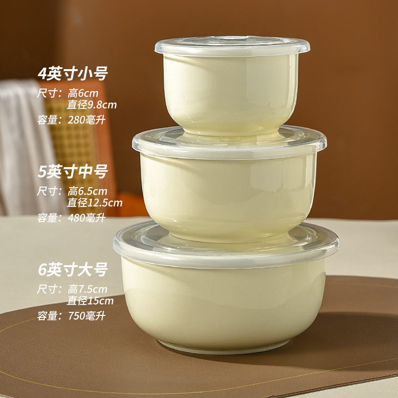 Cuencos de cerámica de tres piezas con cubierta de caja de preservación de microondas sellado de bento para estudiantes de almuerzo de oso grande