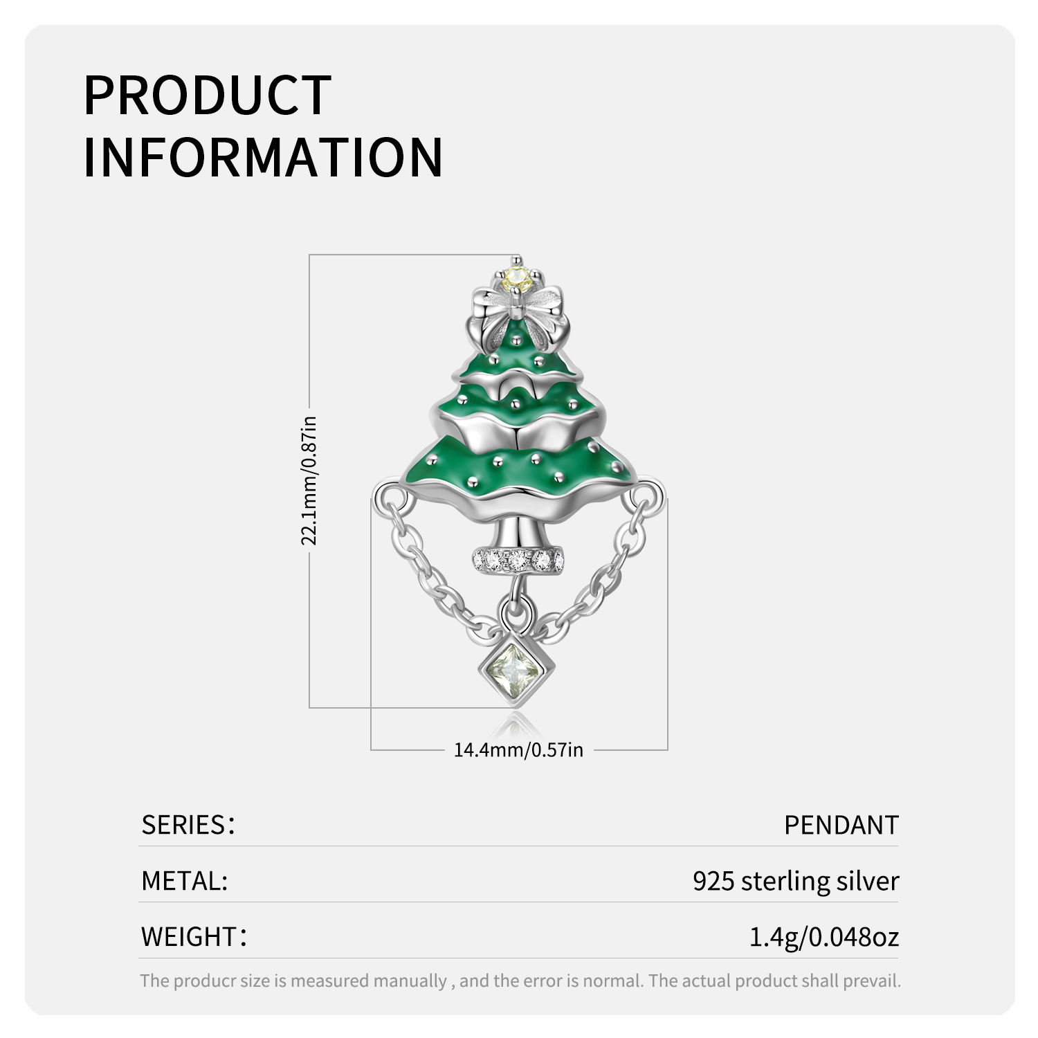 Sweet Geometric Sterling Silver Plating Zircon Pendant Necklace 1 Piece