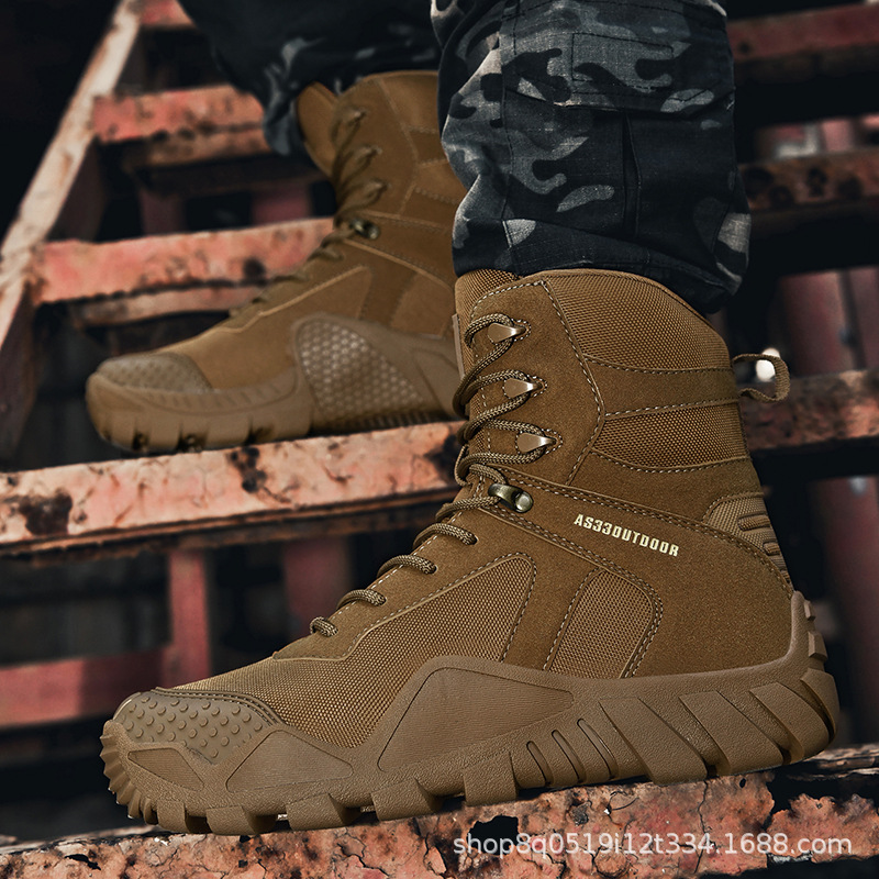 Bienestar Estilo de gran tamaño Botas tácticas de senderismo al aire libre Entrenamiento de campo Entrenamiento de campo Botas militares Zapatos de senderismo Botas de hombre de alta calidad