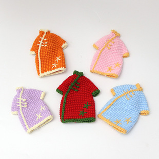 Cross-border Explosions Amazon Handmade Woven Chinese Style Cheongsam Vintage Cartoon Crocheted Wool Cute Ornaments Finished Products