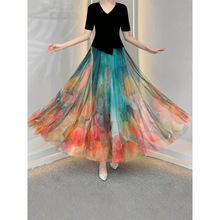 V 47231 Print Mesh Skirt ӡ����ɴ��ȹ�羳����ͨ��