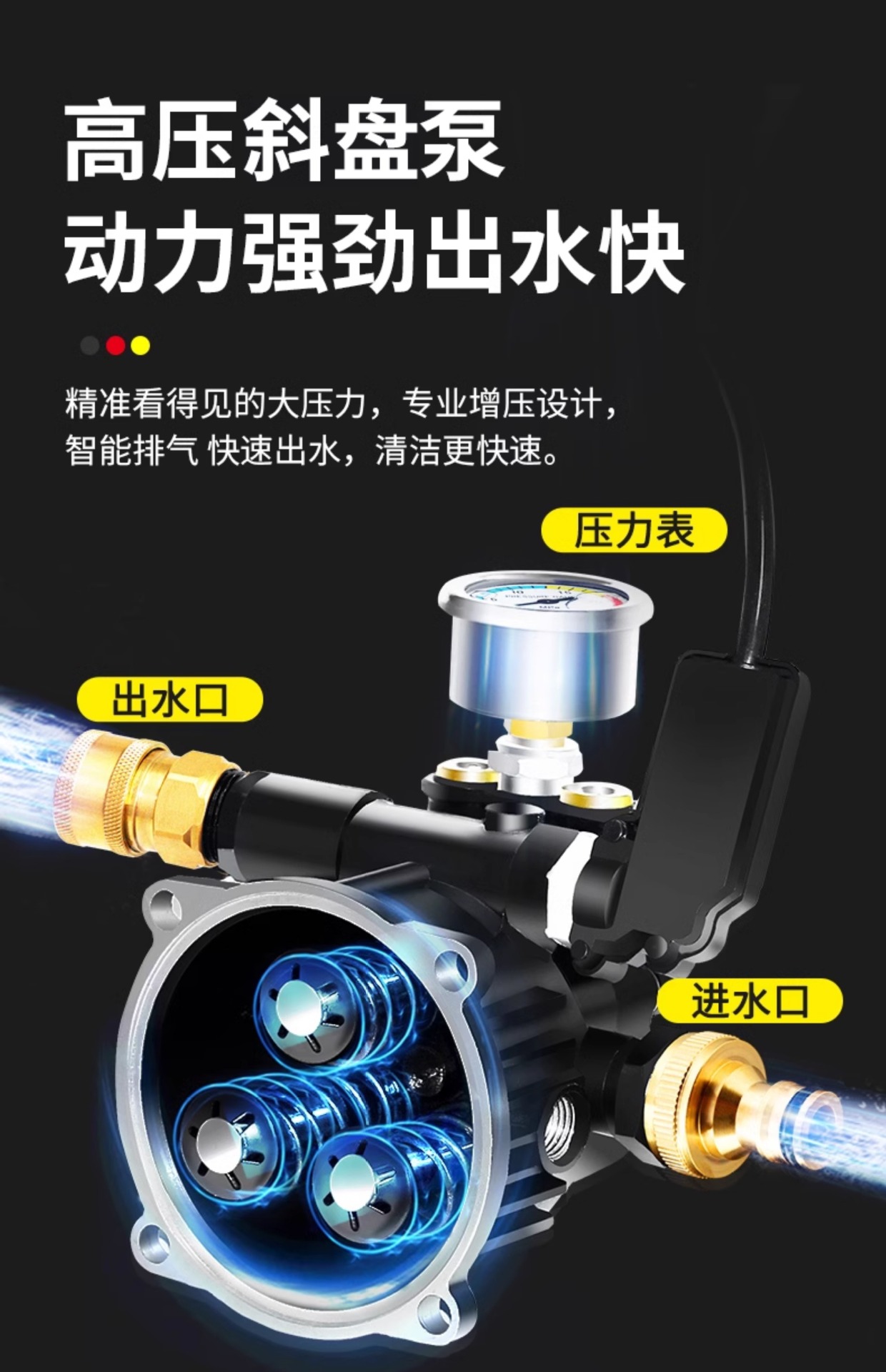 High-Pressure Car Wash Water Pump for Home Use, 220V Powerful Portable Car Cleaning Tool with Booster, Wholesale
