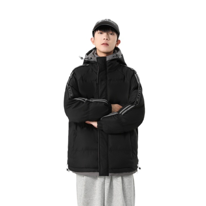 Men's Thickened Cotton Padded Jacket Loose Fit Oversized Coat_voghion.com