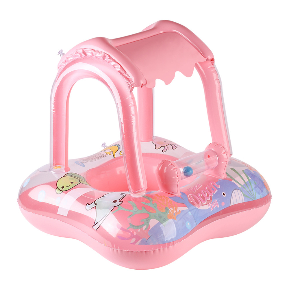 Xia Le bebé anillo de natación a prueba de sol con volante asiento de bebé barco cuerno barco hogar niños natación anillo piscina juguete