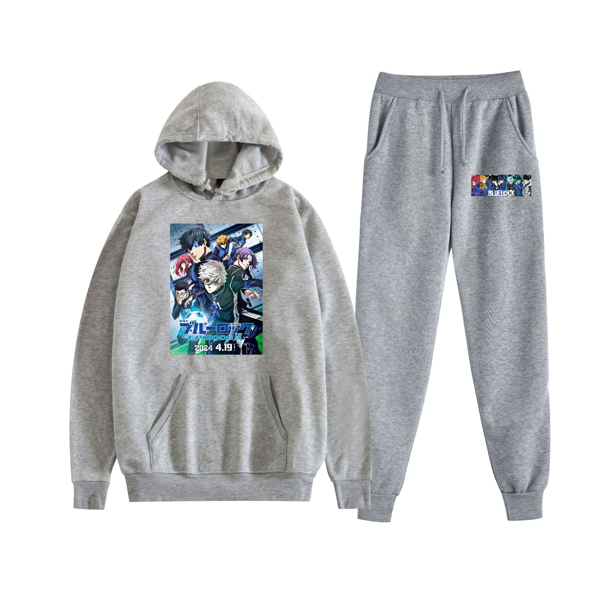 Europa y América Otoño Invierno BLUE LOCK Blue Prison Hombres y mujeres Deportes de ocio más suéter con capucha de terciopelo al por mayor