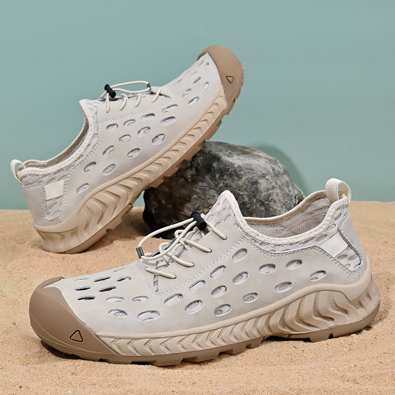 Comercio exterior de gran tamaño para hombres zapatos casuales 2024 nuevos zapatos de malla transpirables al aire libre zapatos de montaña zapatos de viaje a fondo