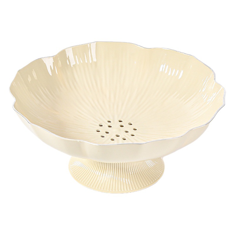 Drenaje plato de fruta con base hogar sala de estar mesa de café plato de fruta Luz de moda de lujo PET caramelo merienda Placa de exhibición