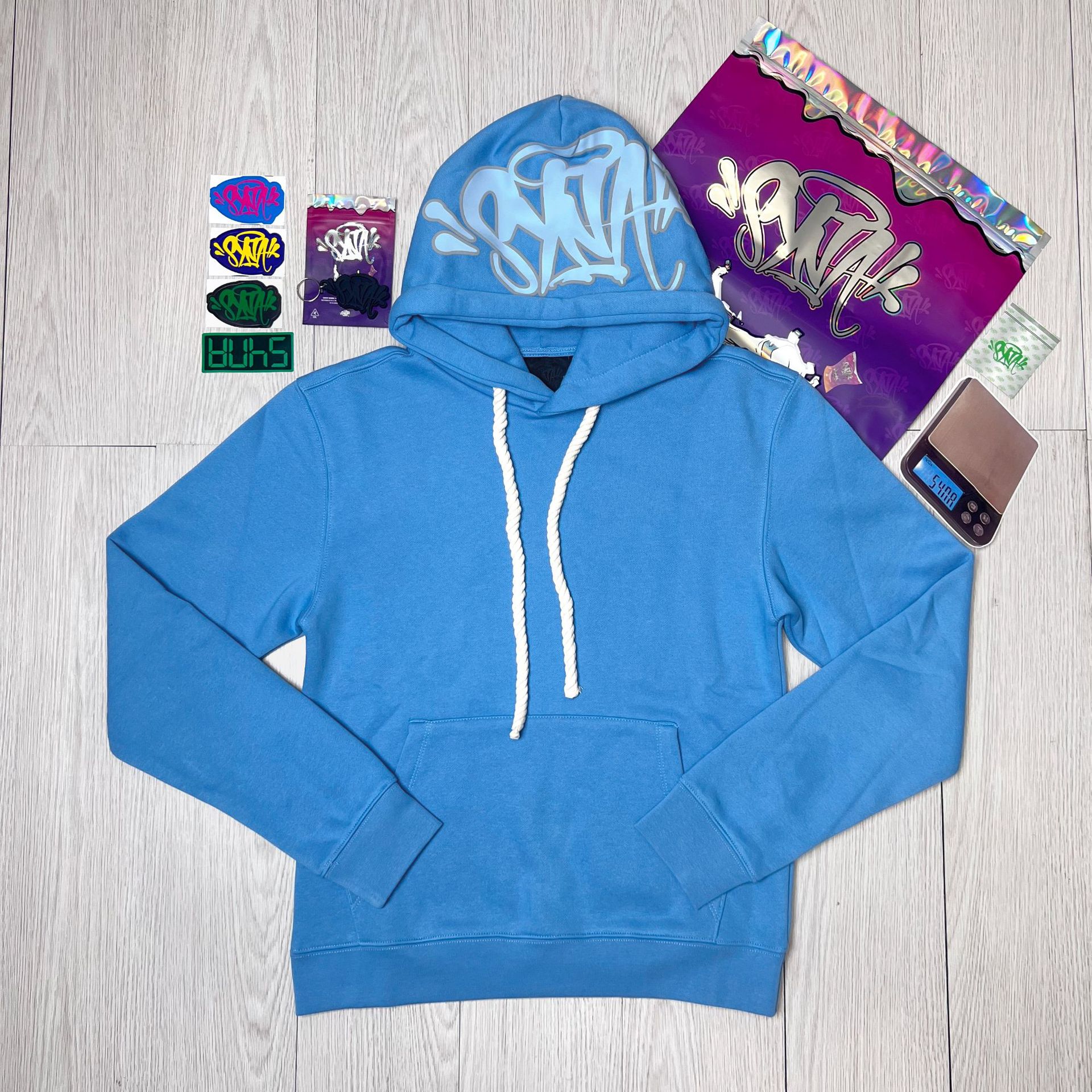 01 suéter azul (accesorios + bolso)
