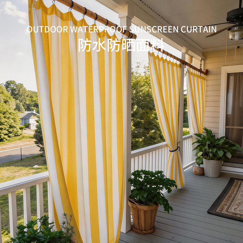 Outdoor courtyard waterproof and sun-proof curtain, terrace sunshade for guesthouses, outdoor garden partition window UV-resistant blocking curtain Outdoor courtyard waterproof and sun-proof curtain, terrace sunshade for guesthouses, outdoor garden partition window UV-resistant blocking curtain
