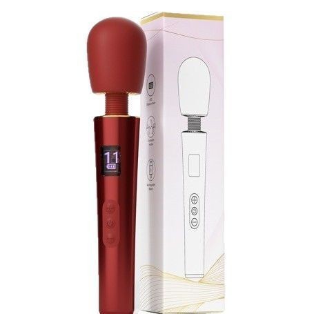 Mystery Girl AV Wand Vibrator in Aurora White with Liquid Silicone and One-Button Control — detail image 5