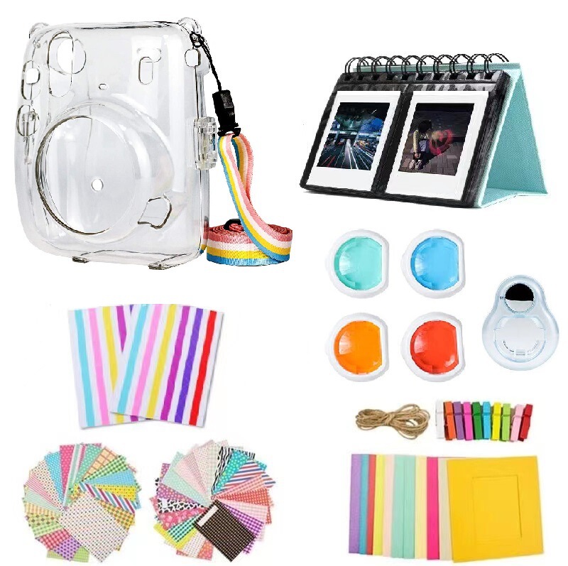Suitable for Polaroid instax mini 11 Camera Accessories Set Transparent Crystal Shell Filter Photo Frame Sticker