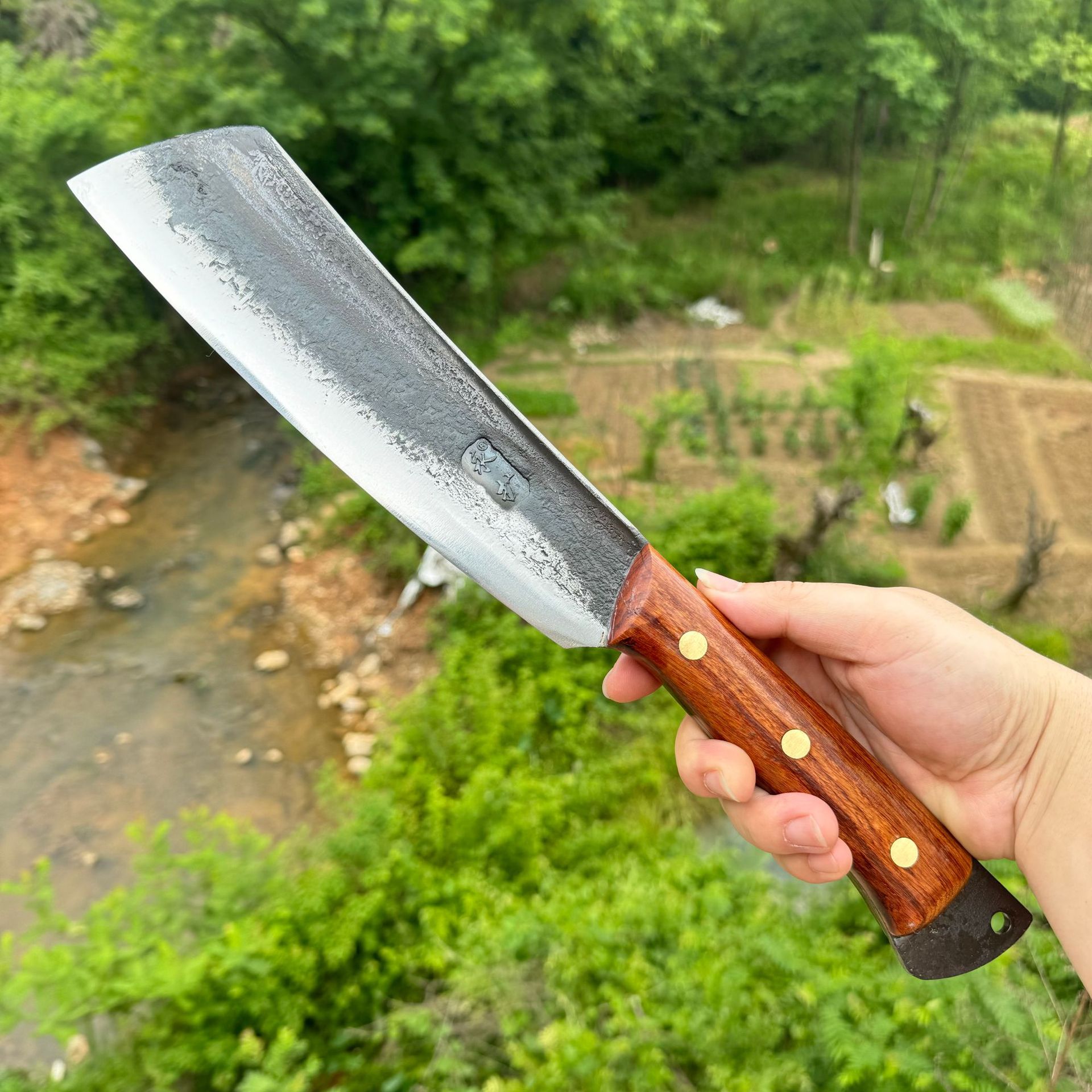 弹簧钢锻打柴刀户外刀钓鱼登山开路野营刀具多功能刀车载刀具