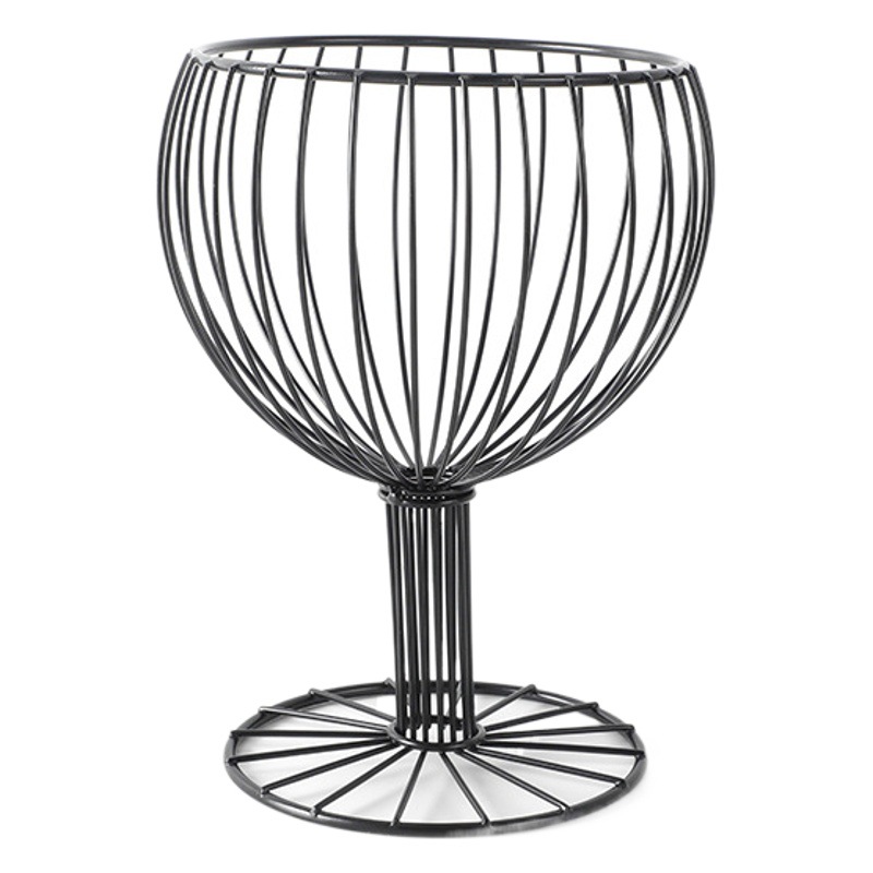 Cesta de Bocadillos para Sala de Estar, Diseño de Copa de Vino de Hierro, Canasta Creativa de Frutas y Mesa