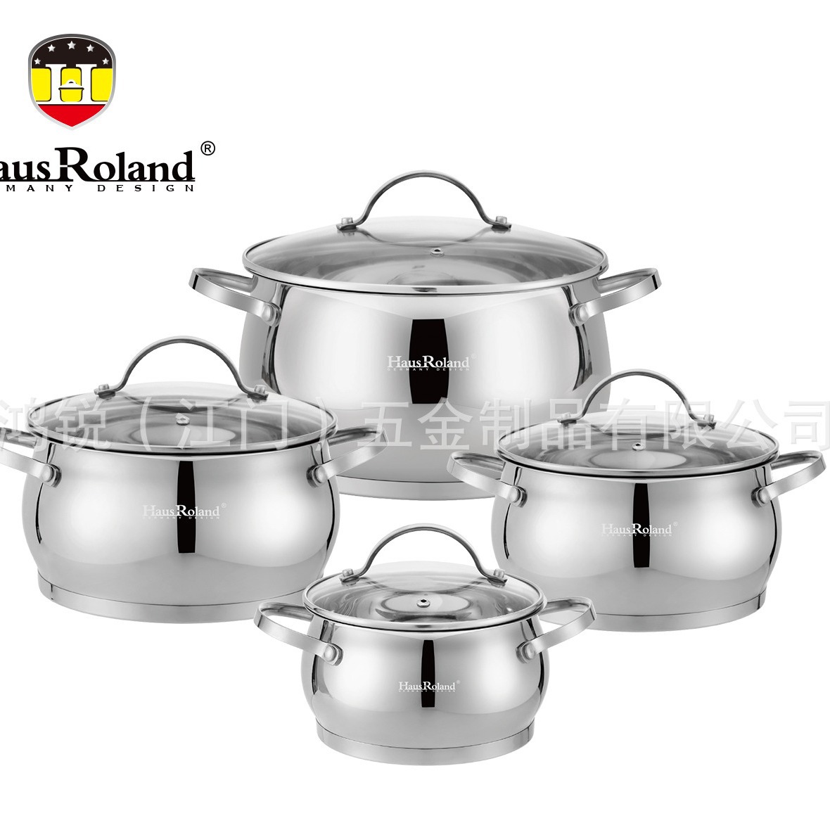 Hongrui (Jiangmen) Hardware Products Co., Ltd. El juego de ollas de 4 piezas de acero inoxidable 201 está disponible en stock