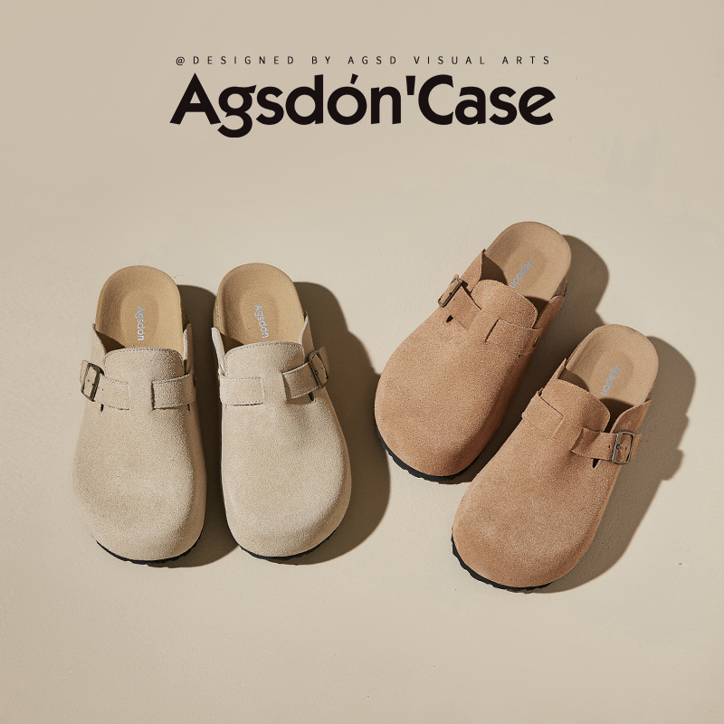 Pantuflas estilo Birkenstock con suela blanda Augu Shiden para mujer, nuevas pantuflas de otoño e invierno 2025, sin cordones, para exteriores, con suela gruesa y punta cerrada.