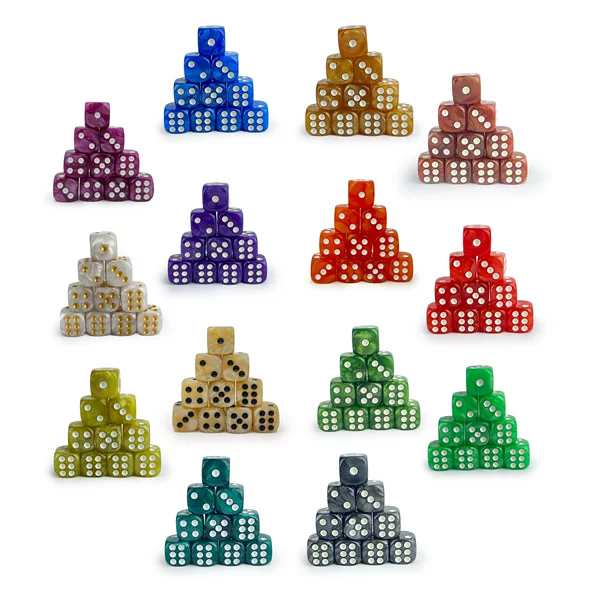 Cross-Border Acrylic D6 Dice Bar Ktv Entertainment Teaching Pearl Pattern Dice 12mm Rounded Dice