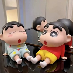 クロスボーダー漫画クレヨンしんちゃんスマホスタンドフィギュア寝間着しんちゃん車載置物ビニール製人形怠け者スタンド
