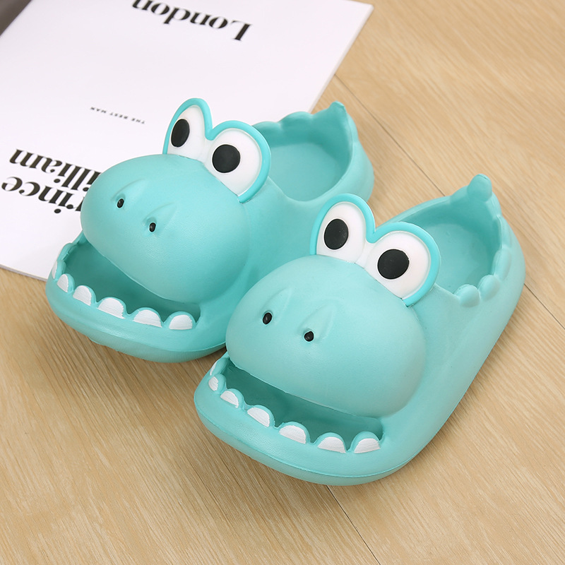 Dinosaurio lindo hogar antideslizante suela gruesa zapatillas para niños verano Niños Niñas EVA cerrado dedo del pie bebé zapatillas al aire libre