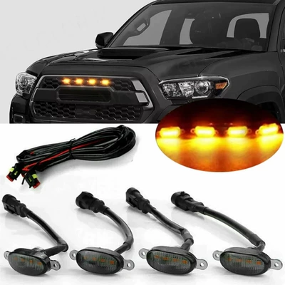 Avtomobil Barmaqlığı 4-İşıqlı LED Kiçik Sarı İşıq, Raptor Barmaqlığı, Pikap Duman Əleyhinə Xəbərdarlıq İşığı