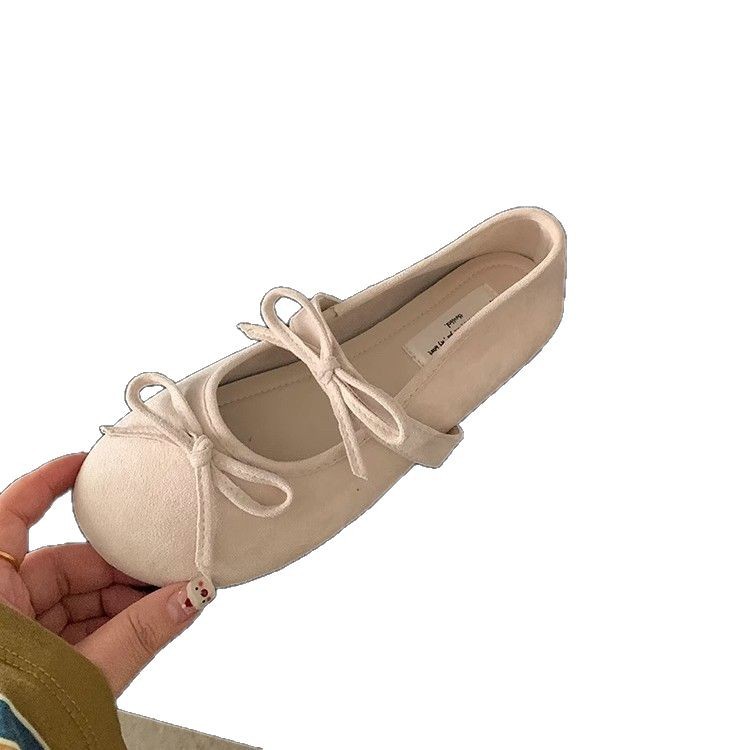 Zapatos planos de viento de noche, zapatos de ballet, lazo francés, zapatos Mary Jane, zapatos de mujer de principios de primavera con falda, suela suave, zapatos rojos individuales
