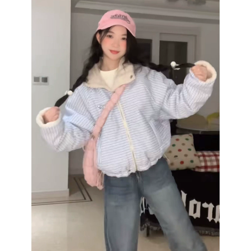 Носите пальто из овечьей шерсти с обеих сторон женского кашемира и утолщения осенью и зимой