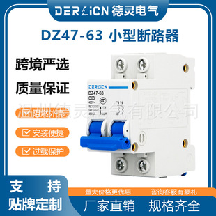 Dz47 Small Circuit Breaker 63A Micro 125A Air Switch Household 1P2P3P4P Overload Short Circuit Protection