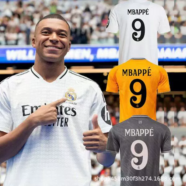 Футболка сборной Реал Мадрид по футболу 2425 тайский вариант с номером 9 Mbappé №7 Винисиус №10 Модрич