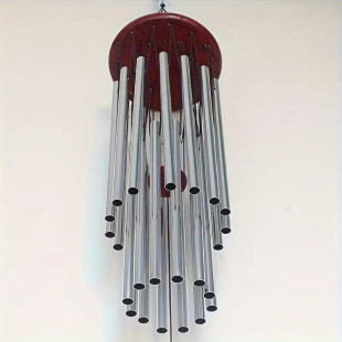 26inch Amazon's Popular Large Wind Chime 27-Tube Aluminum Solid Wood Hanging Decoration Home Decoration B&B Wall Hanging