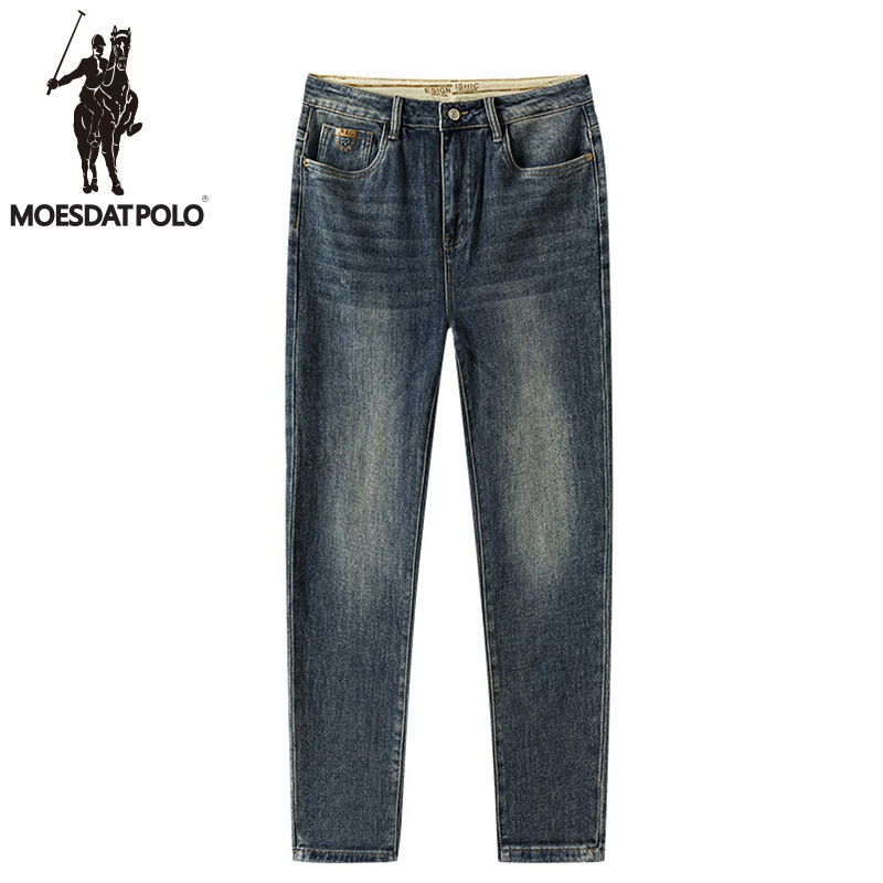 Larlon Paul new jeans high-end autumn and winter thick Business straight stretch non-ironing casual men's pants