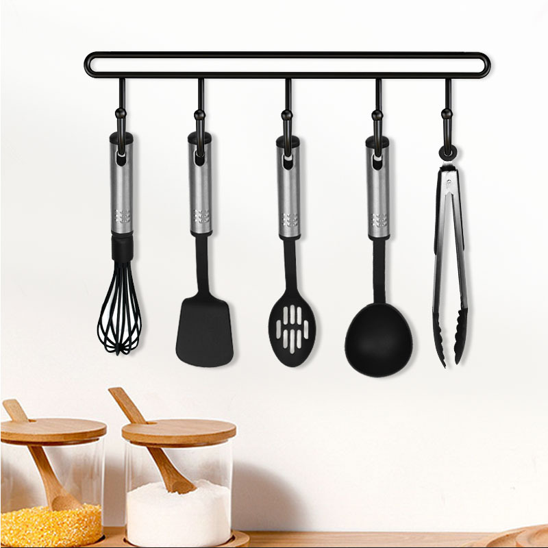 Venta al por mayor de nylon de acero inoxidable hogar utensilios de cocina pala cuchara traje utensilios de cocina conjunto completo de herramientas de cocina