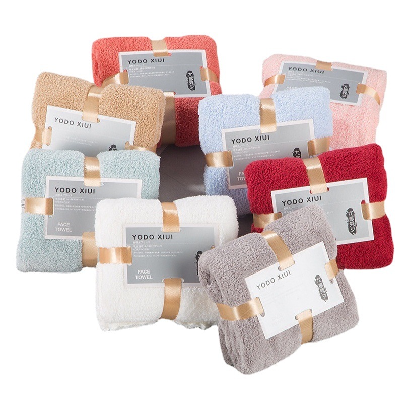 Coral fleece square towel gift companion gift wedding gift full moon gift business gift set simple gift wholesale