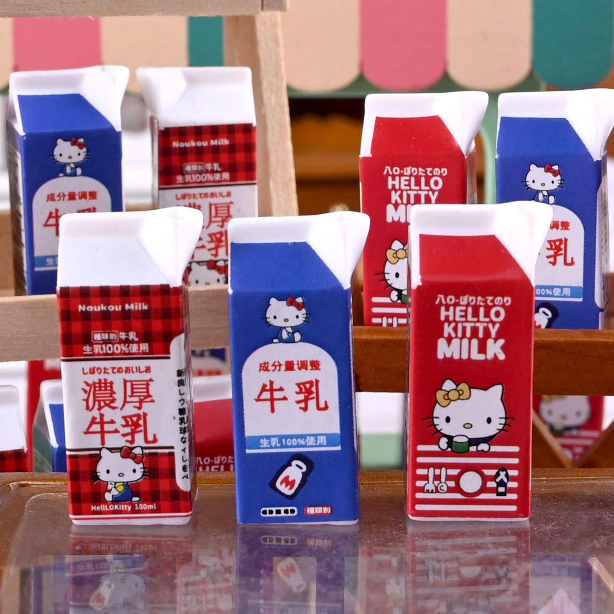 卡通立体牛奶盒Dollhouse娃娃屋迷你微缩摆台食玩模型拍摄道具